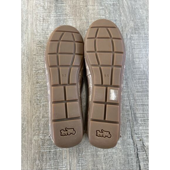 Coach Women's Marley Driver Loafers Size 9.5 Tan Monogram Logo Canvas - Picture 10 of 12